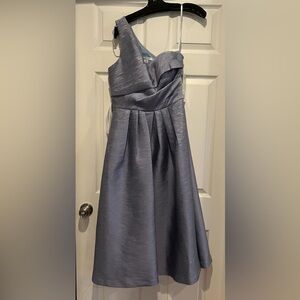 Brand new with tags Kay Unger Smoke Blue one-shoulder formal dress